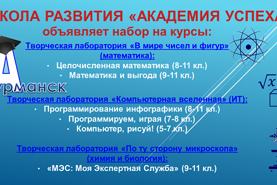 Школа развития «Академия успеха» объявляет новый набор