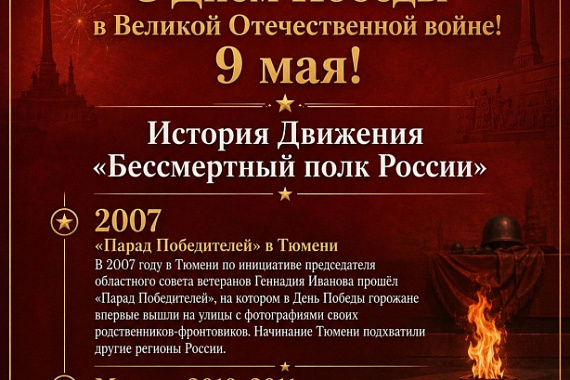 День Победы и Бессмертный полк: карточки от Координационного центра МАУ